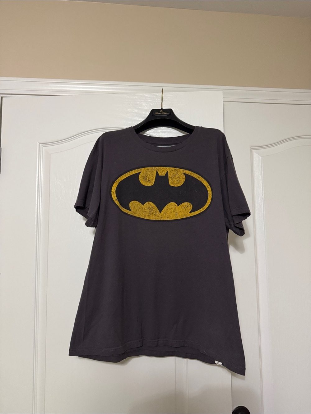 GAP Men’s Black Short Sleeve Tee with Yellow Batman Logo